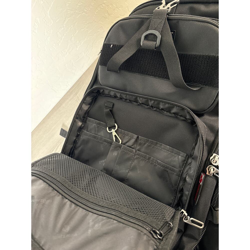 WITZMAN B688 Black Carry On Travel Backpack for Men Large Convertible 45L - Picture 8 of 8